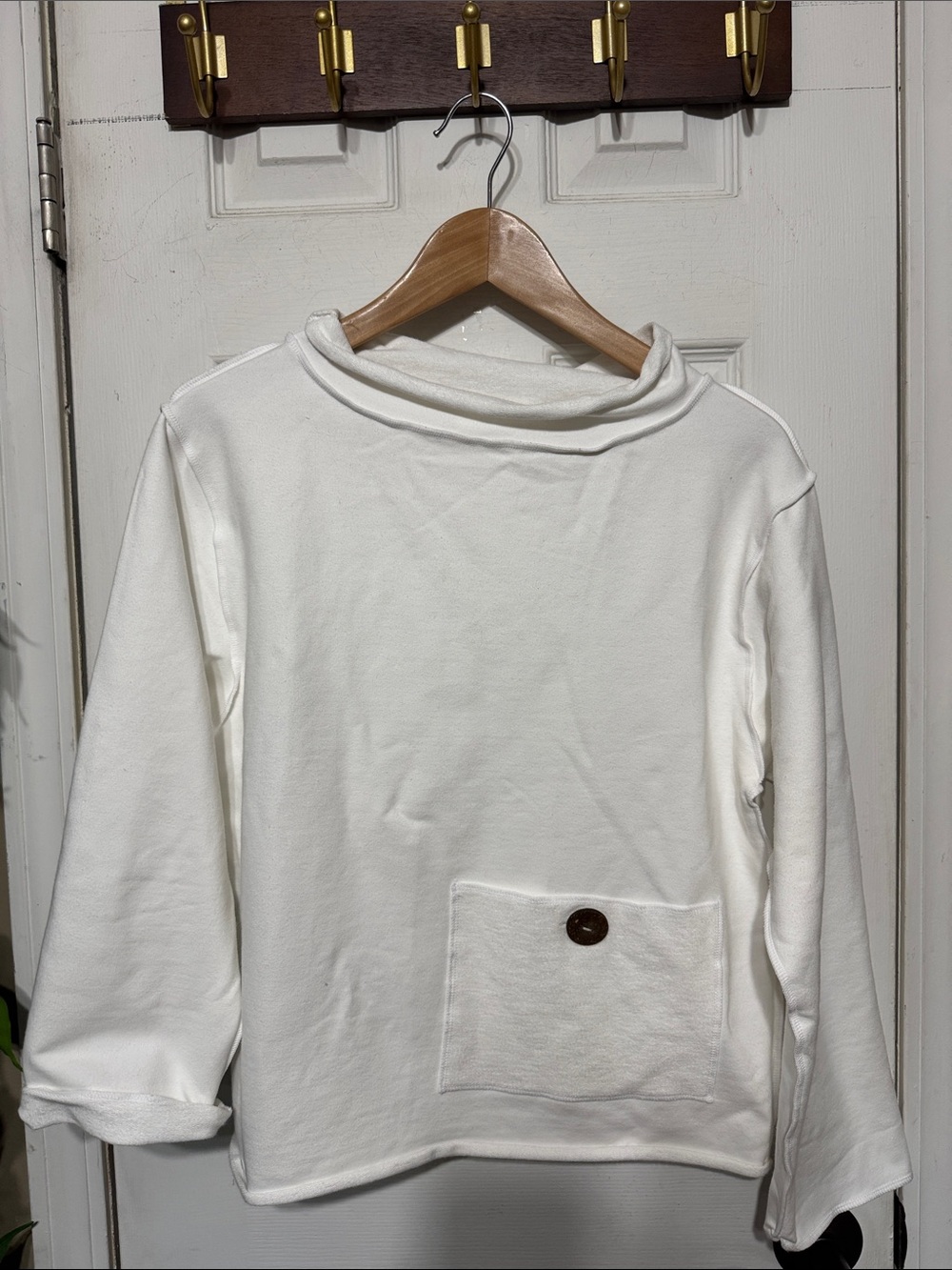 neon buddha White Long Sleeve Pocket Top